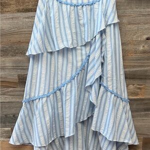Moon River Light Blue Striped Maxi Skirt - Anthropologie Size S